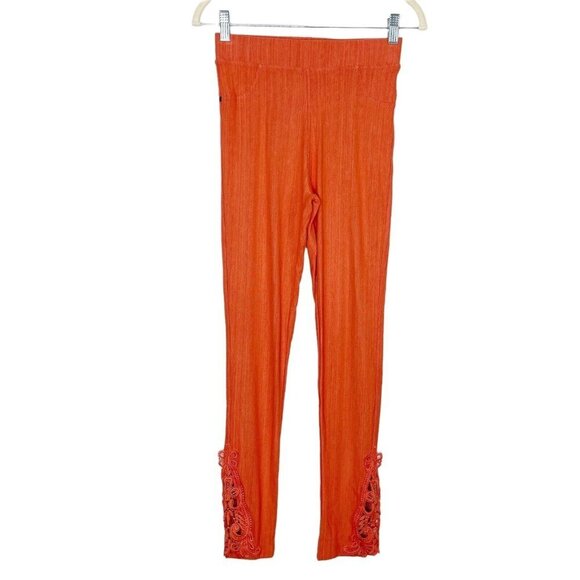 Simply Southern Pants - Simply‎ Southern Orange Leggings Womens Size Small Medium Crochet